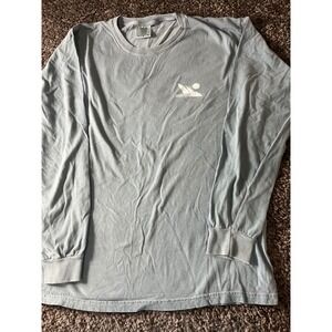 Nature Backs Long Sleeve Graphic T-Shirt Comfort Colors Blue Mens Large Mountain